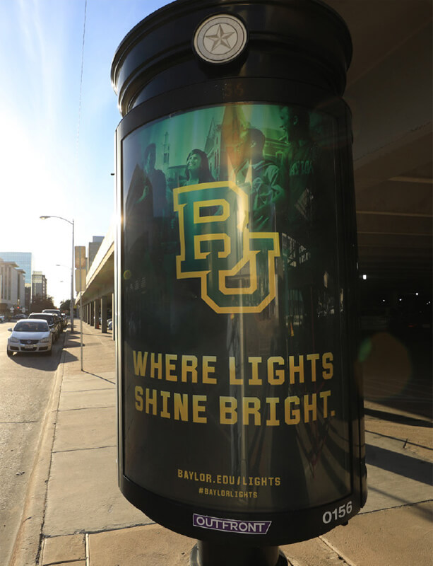 Baylor Lights Shine Bright kiosk