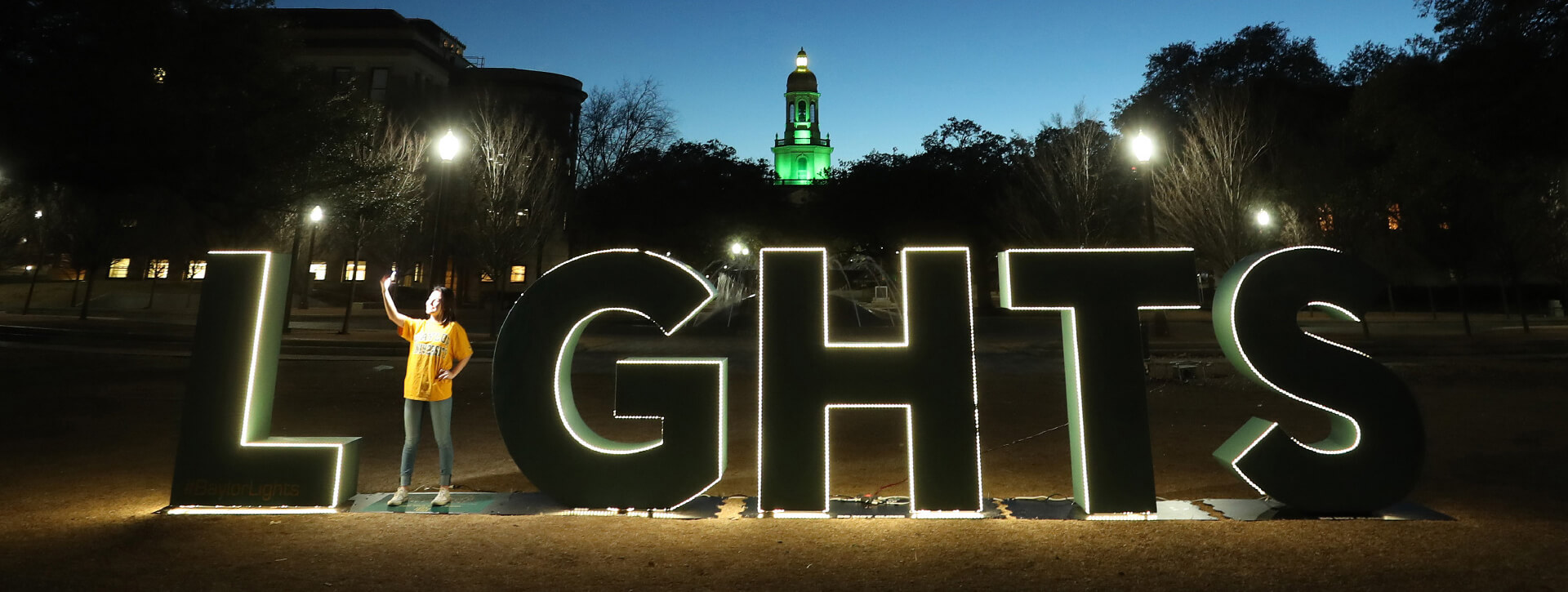 Baylor - Lights Shine Bright letters lights