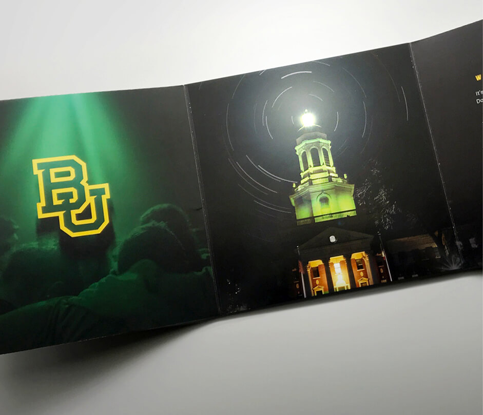 Baylor Lights Shine Bright mailer detail