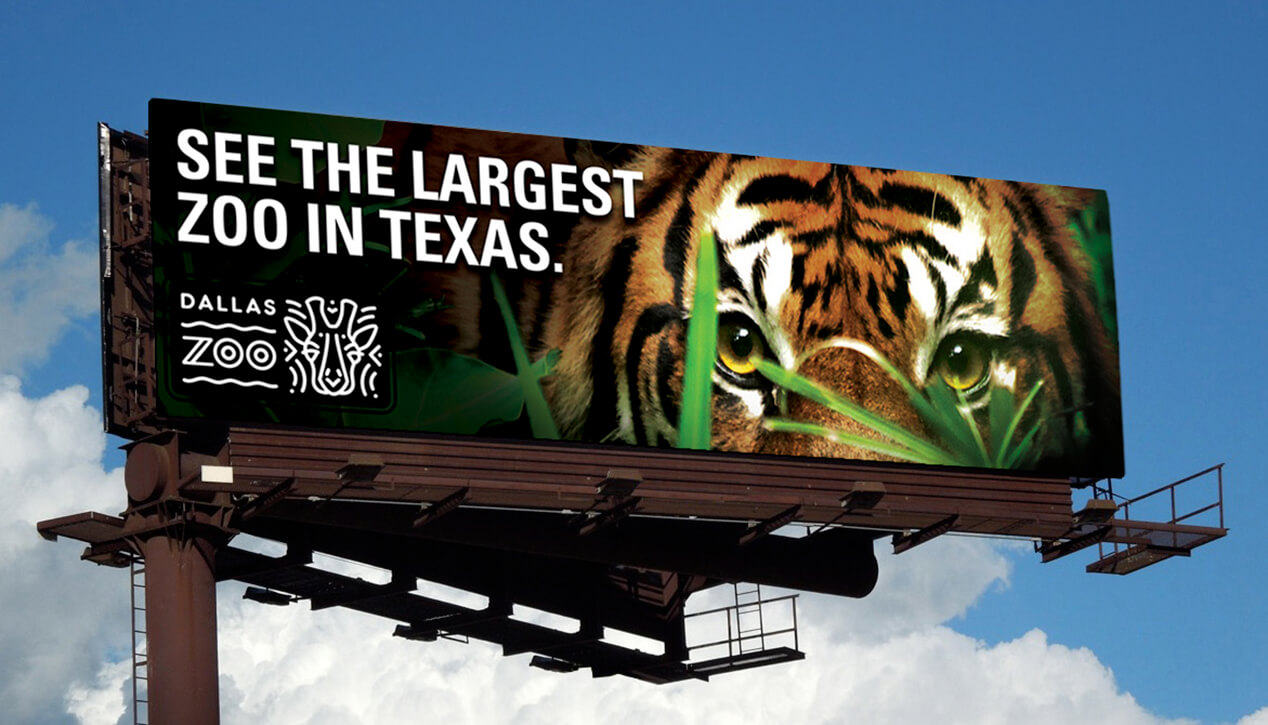 Dallas Zoo tiger billboard