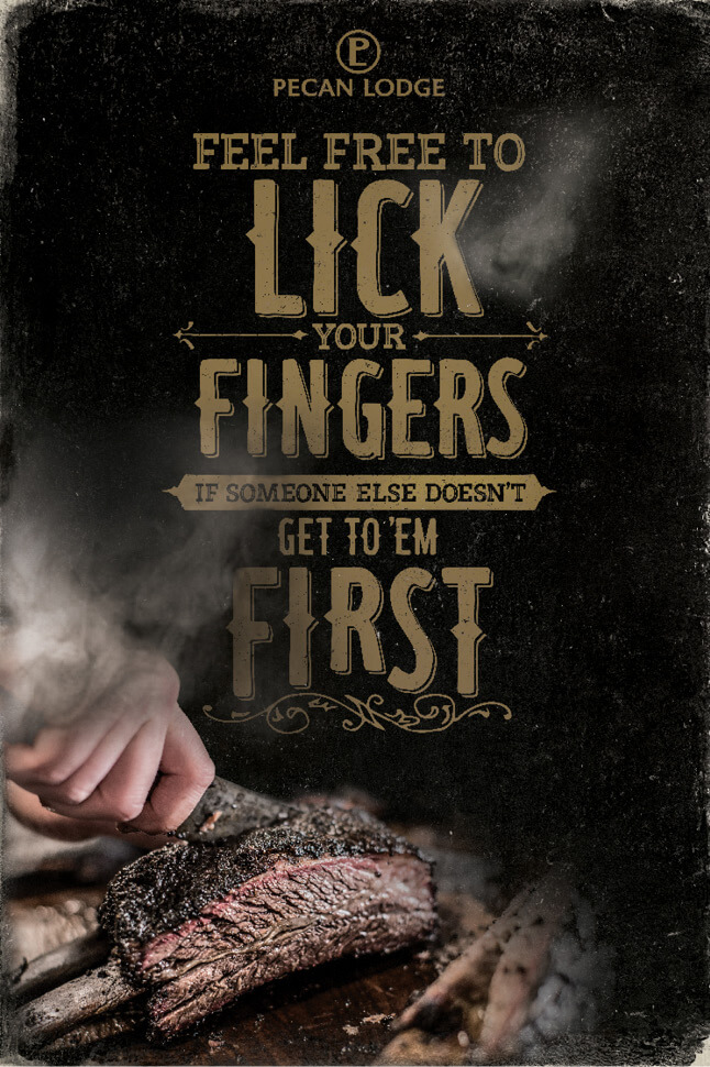 Pecan Lodge - Feel free to lick your fingers if someone else doesn't get to em first